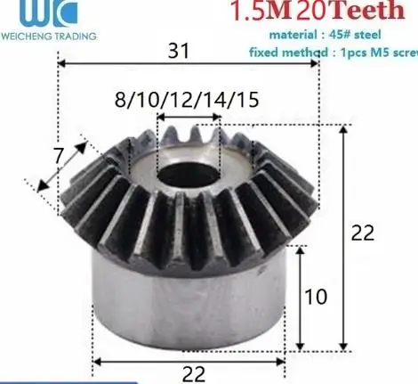 1 шт. 0,5 moudle 30 зубьев Металлические конические шестерни 0.5M30T с внутренним отверстием 6 мм 90 градусов привод коммутации