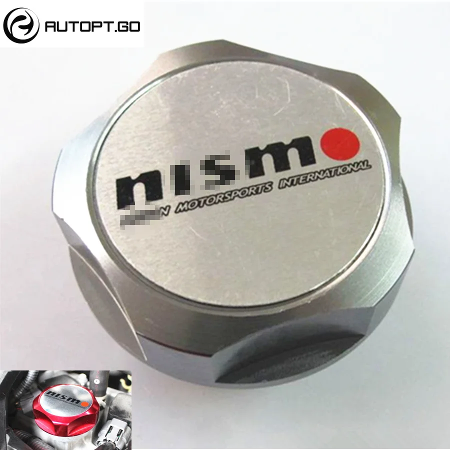 Алюминиевая заготовка гоночный автомобиль бак двигателя клапан масляный топливный наполнитель Крышка для Nissan X-Trail Rogue Altima Qashqai Tiida Nismo Kuga - Цвет: Silver