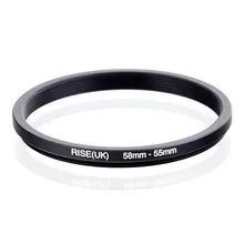 RISE(UK) 58 мм-55 мм 58-55 мм от 58 до 55 понижающее кольцо-фильтр адаптер Черный