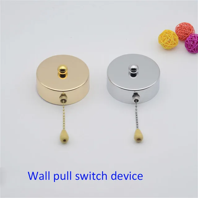 D80mm Chrome Gold Wall Chain Pull Switch For Diy Pendant Light D80mm Chrome Gold Wall Chain Pull Switch For Diy Pendant Light Sconce Chandelier Ceiling Lamp Base Lighting Accessories