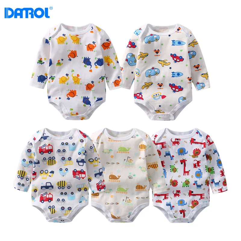 DANROL Baby boy girls cotton Bodysuits Newborn Baby Long Sleeve