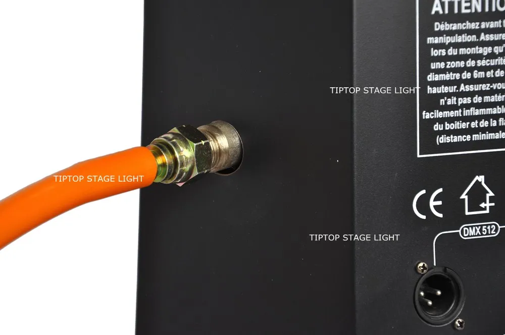 Fonte de Alimentação de Gás Liquefeito de Petróleo Máquina de Fogo Ângulo de Alumínio Efeito de Estágio Tiptop 2 Xlot Dmx 6 Habitação 200 w Gpl Máquina Chama 13 machine reamer
