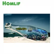 Полный квадратный/круглый дрель 5D DIY на заказ Алмазная картина "Бутылка моря" 3D вышивка крестиком 5D домашний декор подарки