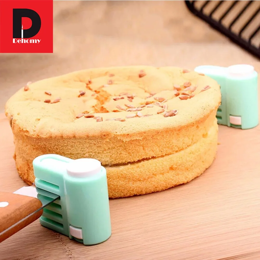 Dehomy Manual Slicers 2 PCS DIY 5 Layers FoodGrade Plastic Cake Bread Leveler Slicer Cutting Fixator