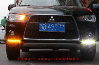 

LED DRL daytime running light top quality with yellow turn light function for Mitsubishi outlander