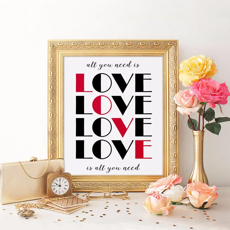 Все что вам нужно это картина с надписью love вдохновляющий принт Love цитата