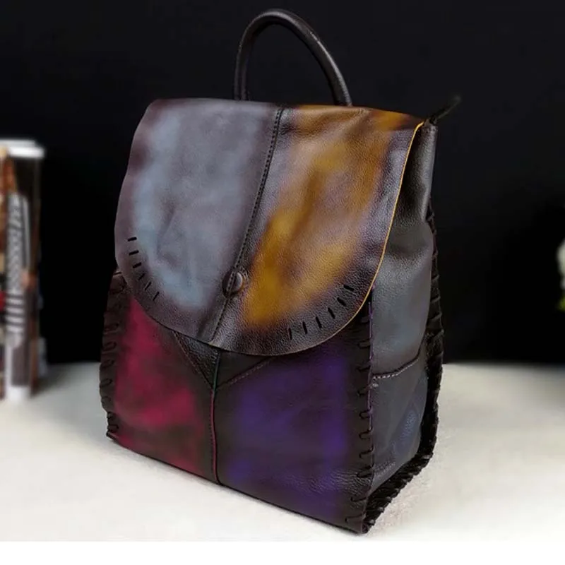 AETOO винтажный женский рюкзак из натуральной кожи ручной работы, женские сумки, высококачественный рюкзак из коровьей кожи