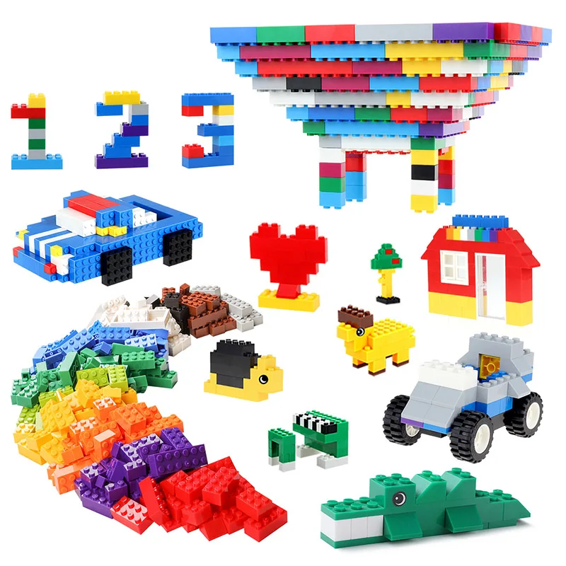 500/1000 шт строительные городские блоки, набор кирпичей, сделай сам, креативные игрушки для детей, Обучающие объемные радужные кирпичи, совместимые с большинством блоков