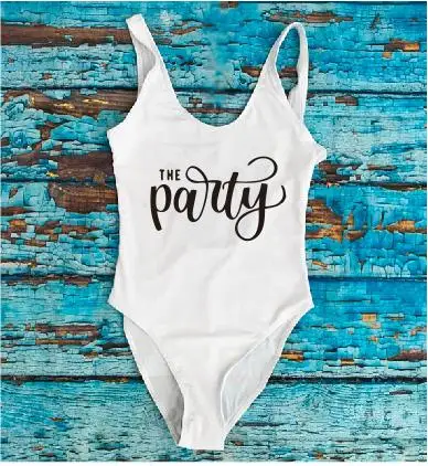 brown bodysuit PADDY DESIGN Wife Of The Party Swimsuit Casual One-piece Women Bathing Suit Wedding Bride Bridesmaid Swimwear For Lady Swimsuits mesh bodysuit