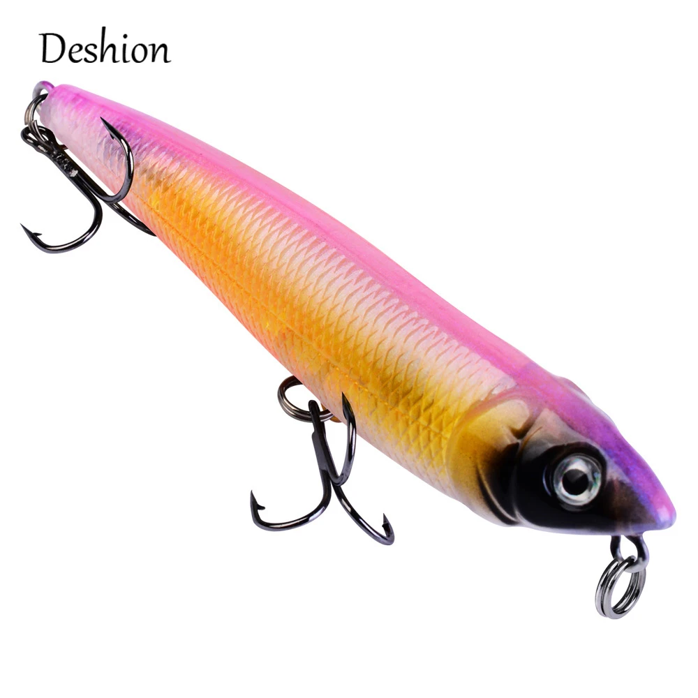 Deshion Topwater приманка для рыбалки воблер Жесткий пластик искусственная поверхность