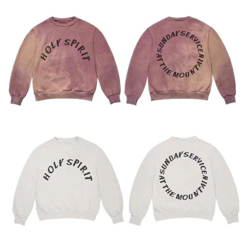 Толстовки Kanye West 19SS служба по воскресеньям свитшоты Holy Spirit CPFM пуловер с круглым