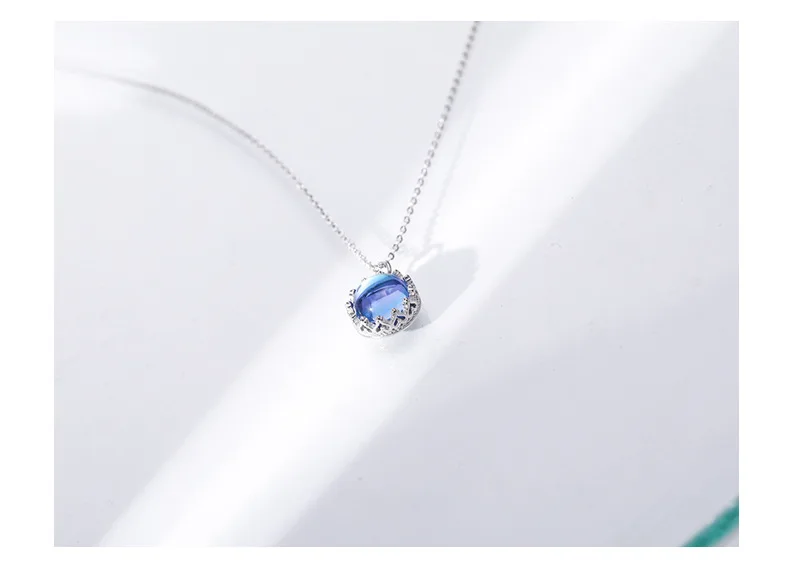 BOSCEN кристалл драгоценный камень 925 стерлингового серебра кулон ожерелье для женщин девушка подарок на день рождения Корейский Японский зеленый унесенный спиром