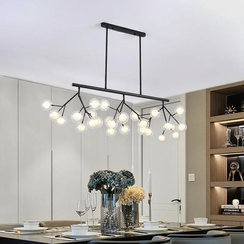 Modern Led Chandelier Lighting Glass Art Decor Lustre Lights Mid