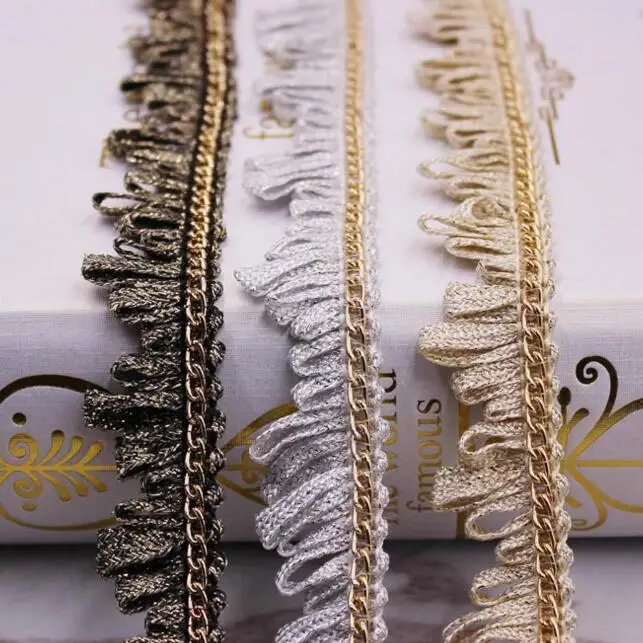 Many Colours Pearl Fringing Trim on Ribbon Stunning Beaded fringe with sequin
