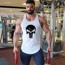 Брендовая одежда фитнес Стрингер майка мужская Стрингер Череп Бодибилдинг Мышцы Рубашка тренировки жилет тренажерные залы майка
