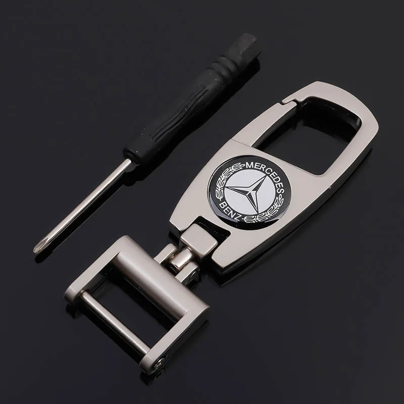 

New! Mercedes-Benz car standard metal key chain waist hanging key ring chain pendant creative fashion, genuine