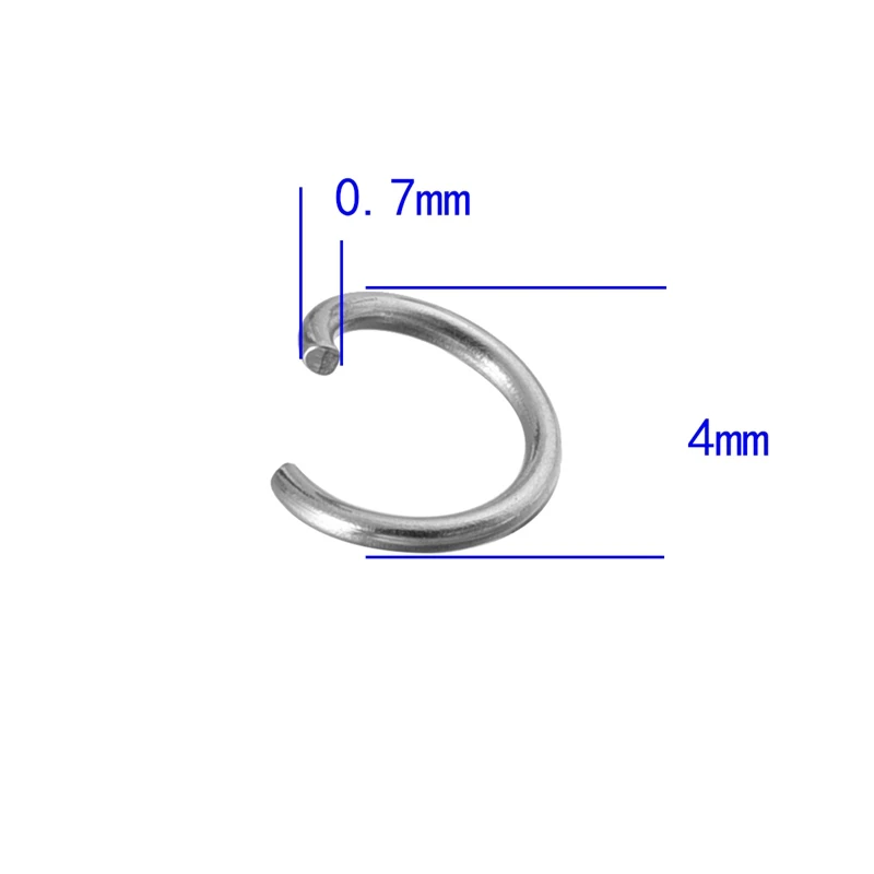 500 шт 304 нержавеющая сталь открытый прыжок кольца посеребренные 4,5, 6,7, 8 мм на выбор подходят для DIY женщин и мужчин модные ювелирные изделия подарки - Цвет: 4mm 500pcs