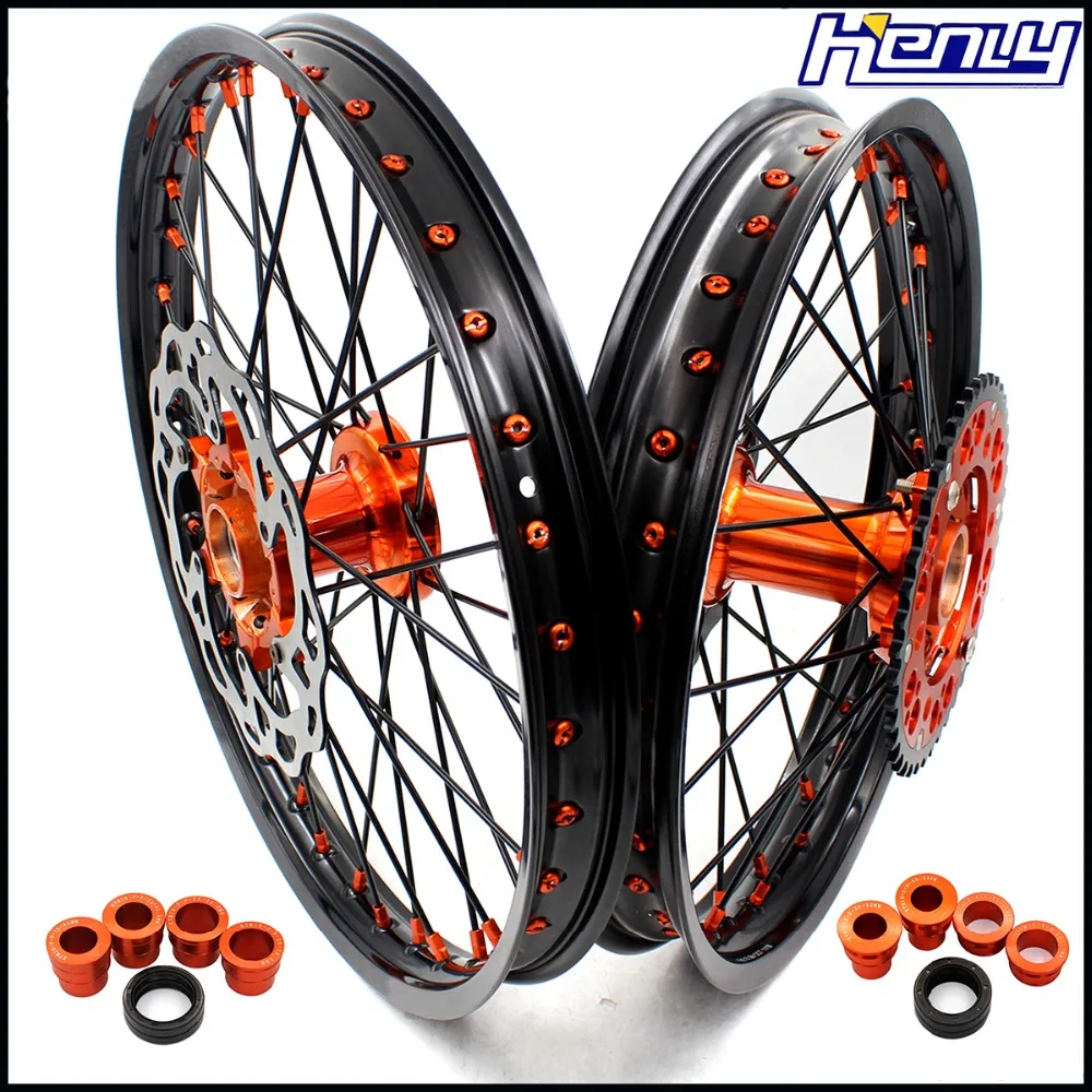 

21/19 CASTING COMPLETE MX WHEELS SET FOR KTM SX SXF XC XCW XCF 125 150 200 250 300 350 450 505 525 2003-2019 DISCS
