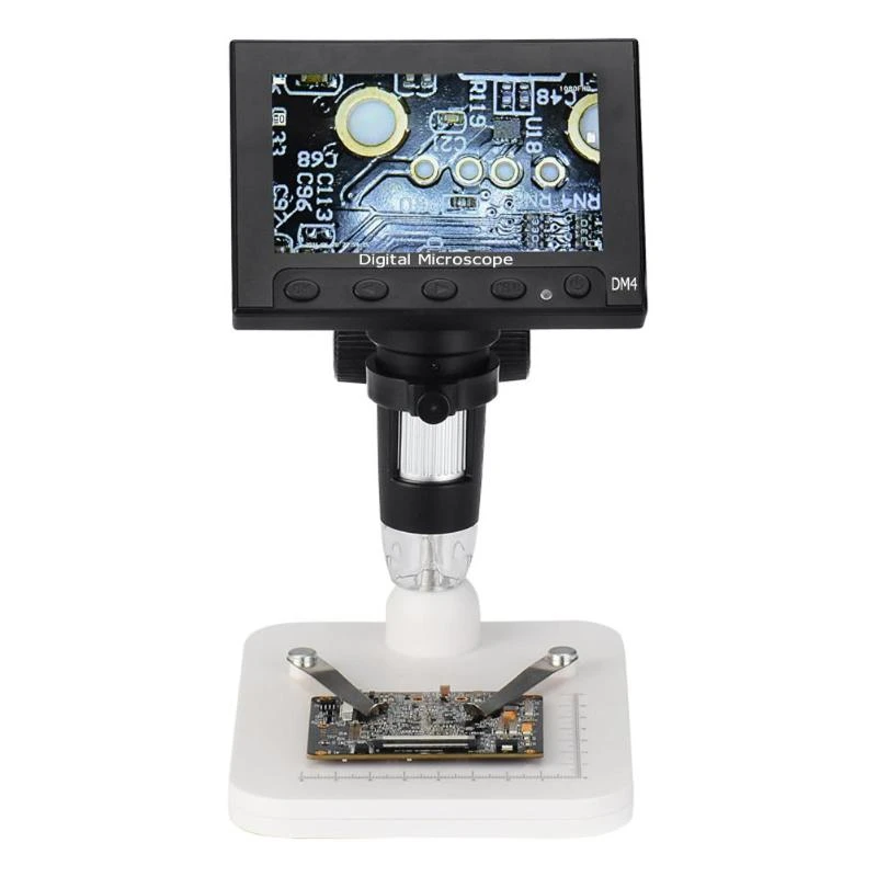 DM4 1000x 2.0MP USB Digital Electronic Microscope 4.3LCD Display VGA Microscope with 8LED and Stent DM4 1000x 2.0MP USB Digital Electronic Microscope 4.3LCD Display VGA Microscope with 8LED and Stent