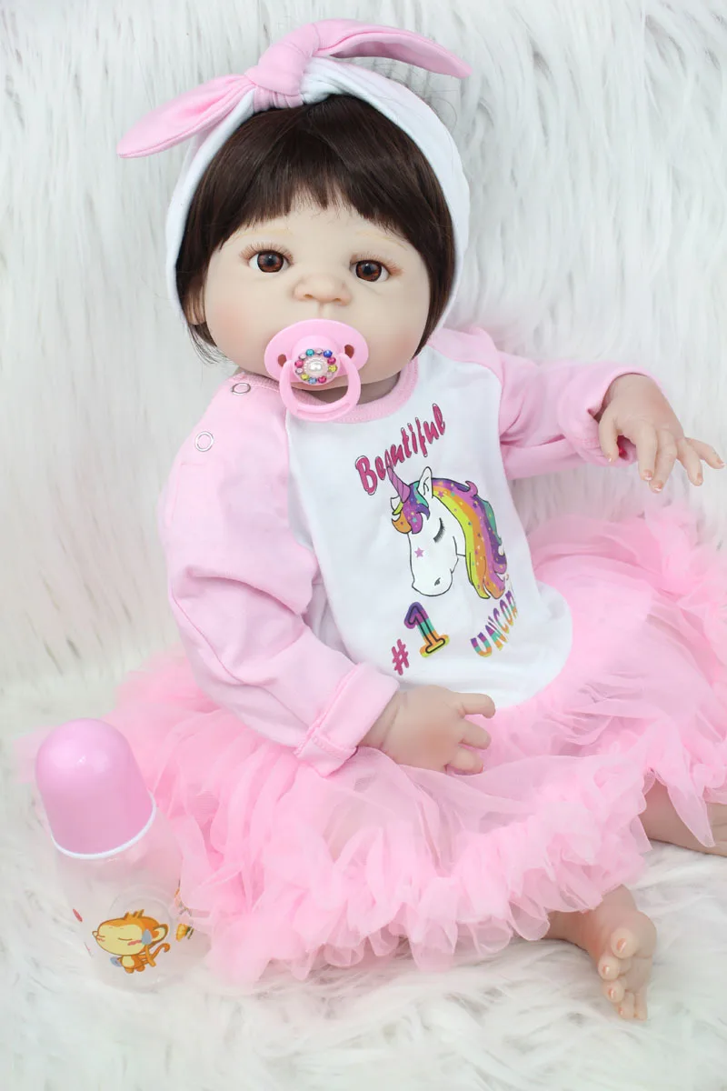 55 см силиконовый Reborn Baby Girl Toy 22 дюйма Новорожденный ребенок принцесса малыш кукла
