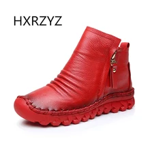 HXRZYZ Auténticas botas de invierno de las nuevas mujeres del resorte Mujeres Mujeres Mujeres Fall zapatos botines con cremallera lateral
