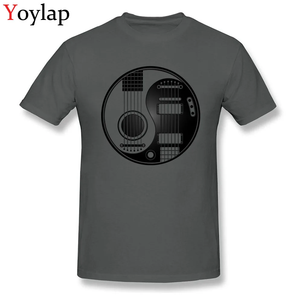 Printing T Shirt Funky Round Neck Acoustic Electric Guitars Yin Yang Cotton Fabric Boy Tops Shirt Casual Short Sleeve Clothing Shirt carbon