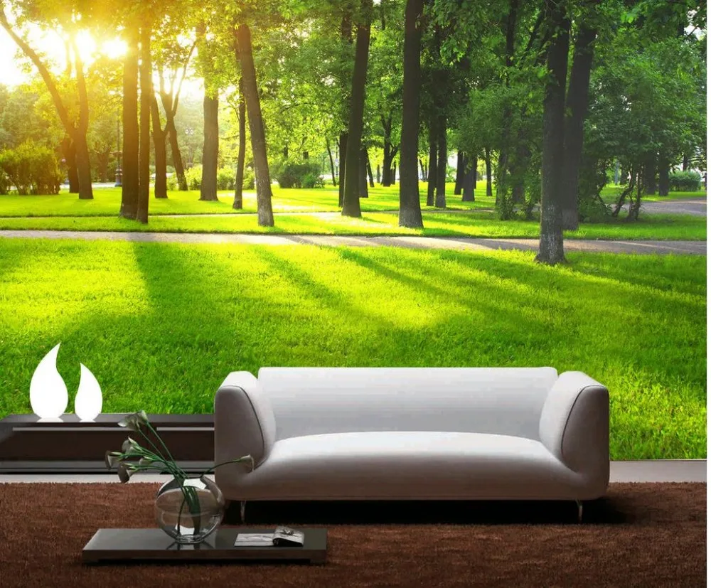 Aliexpresscom Buy Green Forest Wallpapr 3d Stereoscopic 3d Room