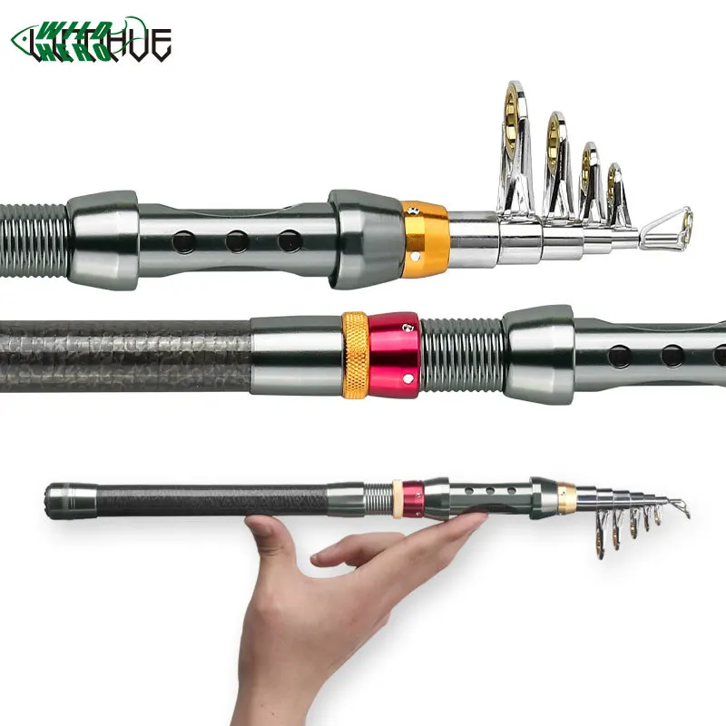

High Carbon Saltwater Telescopic Fishing Rod 1.8M-3.6M Short Sea Rods Rock Carp Feeder Rod Multifunctional Spinning Fishing Pole