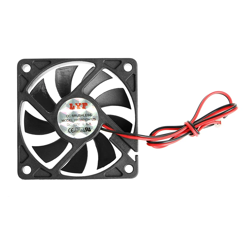 

DC 12V 2-Pin 60x60x10mm PC Computer CPU System Sleeve-Bearing Cooling Fan 6010