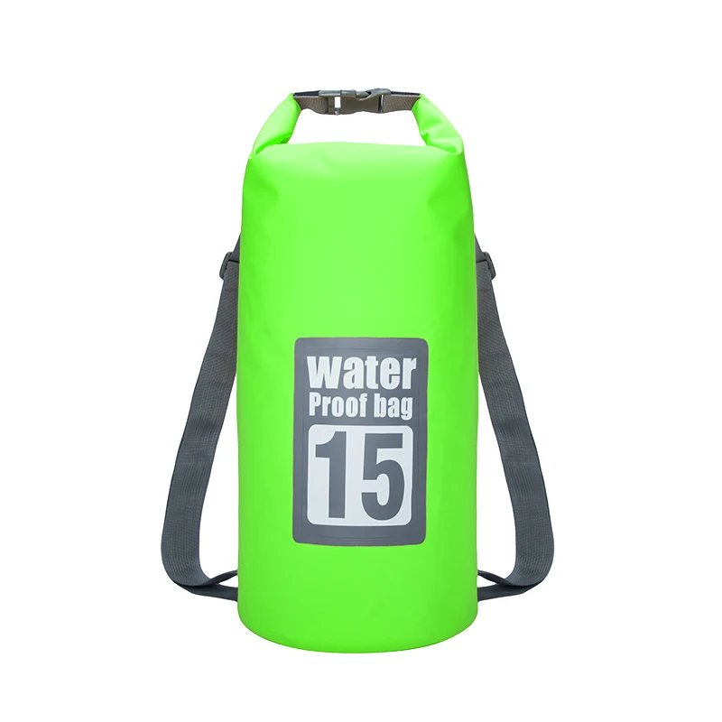 5L/10L/15L/20L Водонепроницаемый сухой мешок сумка для хранения сумка для плавания Каякинг каноэ Рыбалка двойные ремни - Цвет: 15L Green