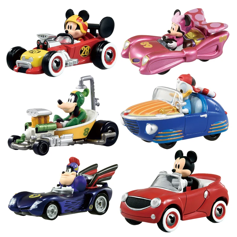 Takara Tomy voitures 1/64 Mickey Minnie moulé sous pression jouets en métal modèle voiture cadeau d'anniversaire pour enfants garçon