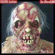 Top Grade Popular Newest Halloween Zombie Ghost Devil Horror Mask Rubber Halloween Zombie Mask Scary Ghost masks Free shipping