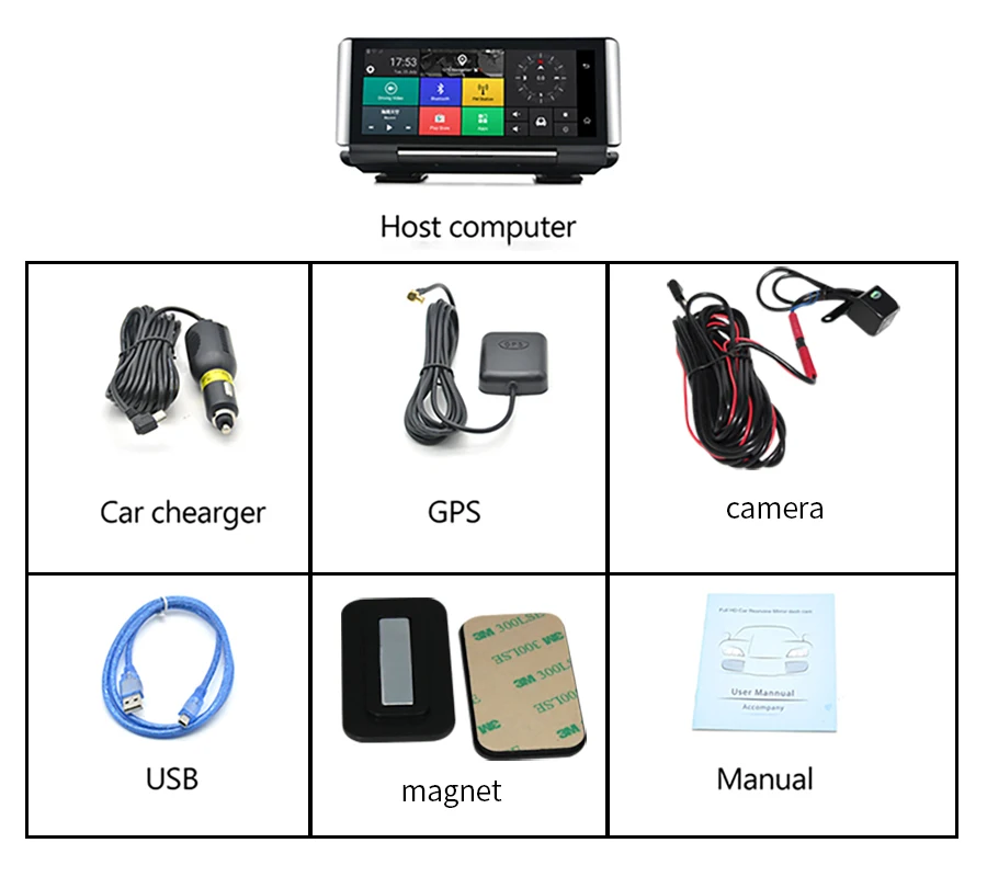 Автомобильный видеорегистратор TOPSOURCE 6 86 дюйма 3G/4G GPS навигация ADAS Android 5 1 ГБ/16 ГБ Wi