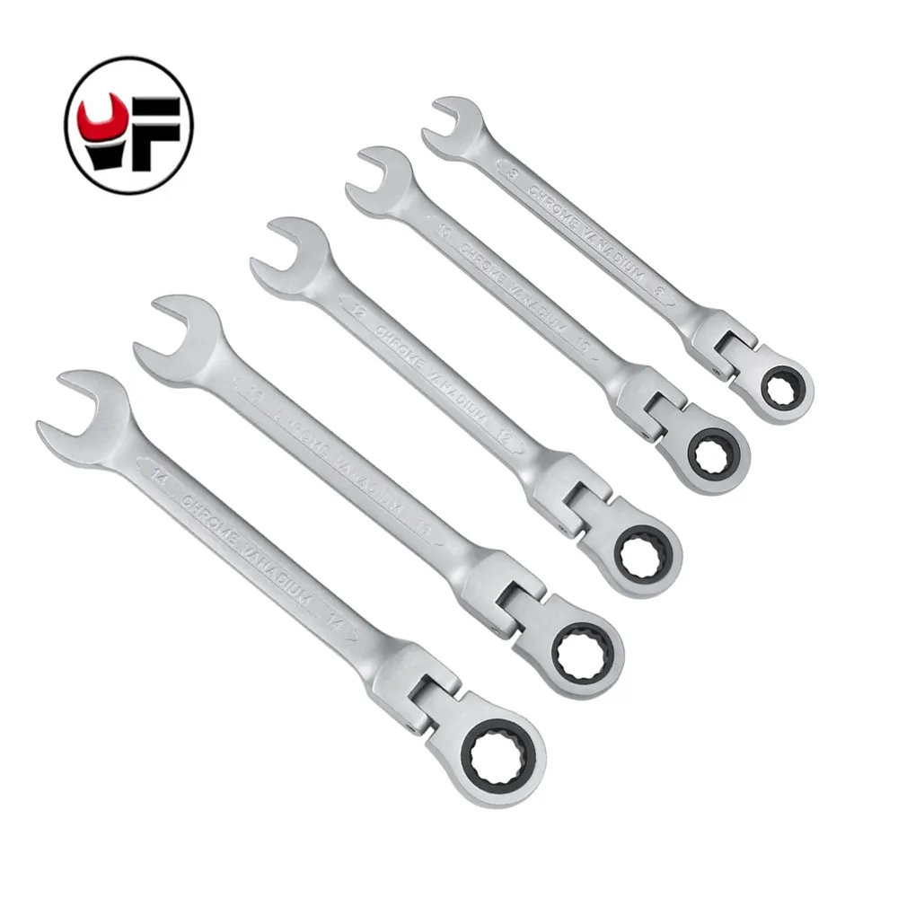 

8,10,12,13,14mm Flexible Head Ratchet Spanner Combination wrench a set of keys gear ring wrench ratchet handle tools YF076