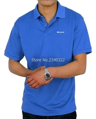 Летняя известная IT компания Microsoft polo shirt cotton polos|Поло| |