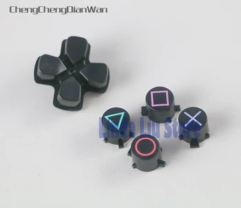 

ChengChengDianWan plastic button ABXY Buttons with d pad cross button set Repair Part For PS4 controller 20sets/lot
