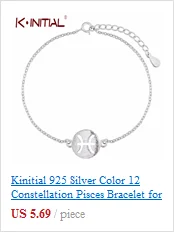 Браслет Kinitial из стерлингового серебра 925 пробы со знаком звезды, браслеты с Созвездие зодиака, 12 браслет созвездие, ювелирные изделия