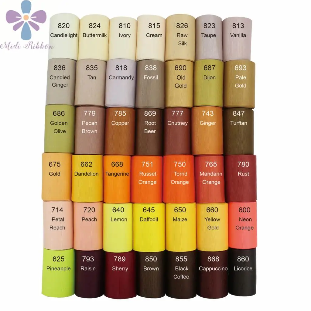 

3"75mm Solid Grosgrain Ribbon 100yards/roll Ivory Orange Gold Series Dark Brown DIY Hair Bowknots Gift Pack Making
