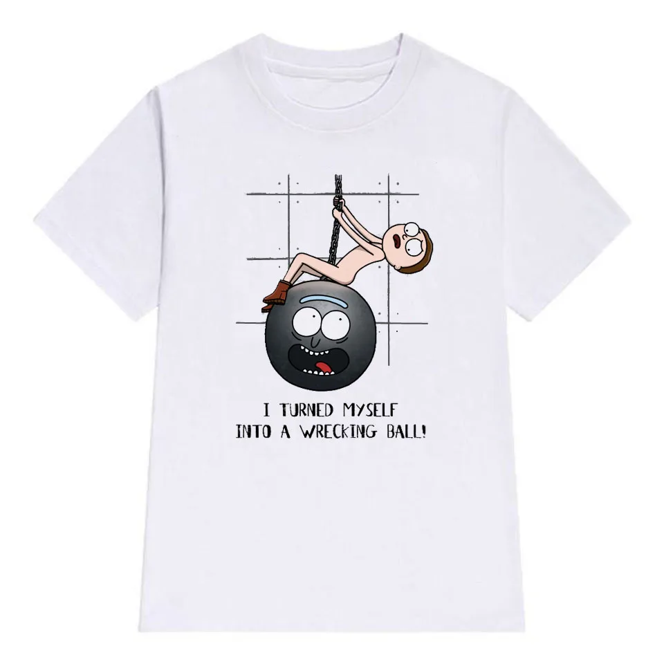 

LettBao Rick and Morty Men Collar T Shirt Cotton Mens Tshirt Summer High Quality Fashion White T-shirt Short Sleeve Summer Top