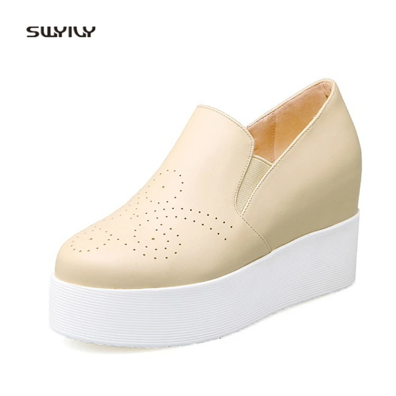 SWYIVY Chaussures Femme; белые туфли; женская обувь с высоким берцем; кроссовки; коллекция года; модная женская обувь на танкетке; женская обувь на платформе