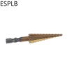 ESPLB-Broca escalonada recubierta de Titanio HSS, cortador de agujeros para hoja metalúrgica, perforación de madera, 3-13mm, 1 ud. ► Foto 3/3