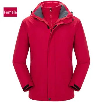 

Autumn and winter men and women grab the inside of the velvet jacket outdoor sports waterproof mountaineering wear two sets