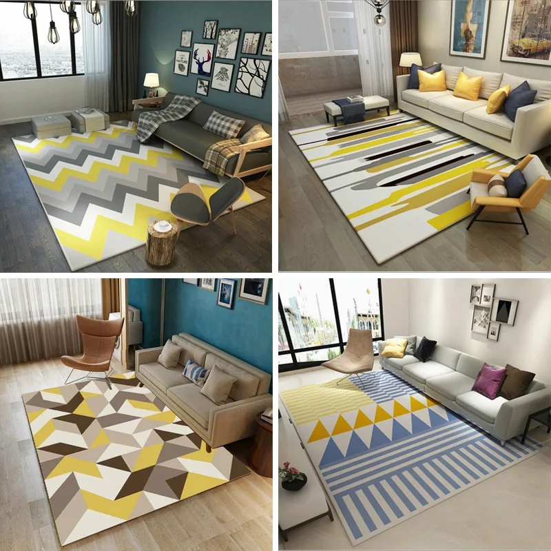

Nordic Modern Simplicity Carpet The Sitting Room The Bedroom Tea Table Rugs Non-slip Mats Geometric Patterns Carpets