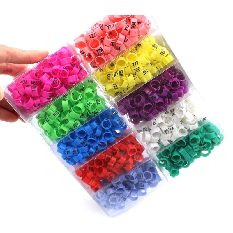 

1000 Pcs 10 Colors Bird Foot Ring Plastic Birds Leg Foot Ring Pigeons Carry Tools Quail Parrot Chicken Digital Pigeon Rings