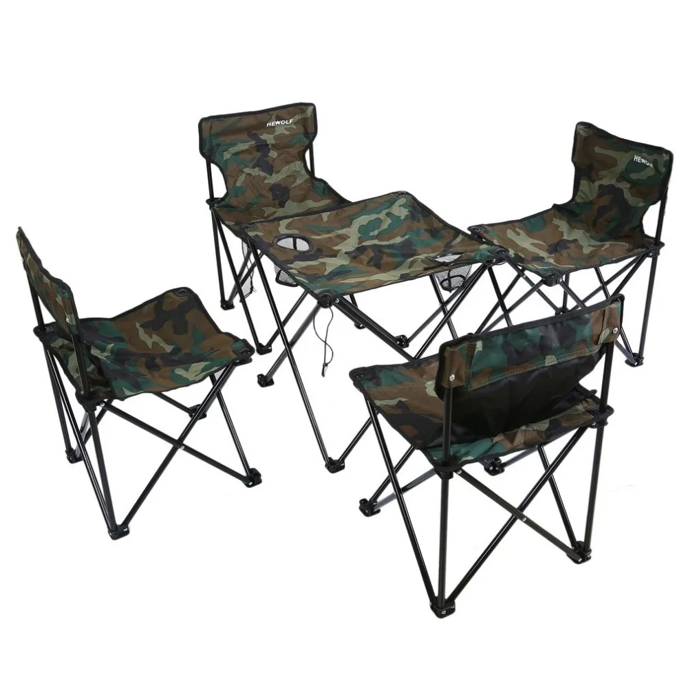 الراقية أثاث خارجي طاولة قابلة للطي محمولة مكتب للتخييم الصيد جولة نزهة دائم التمويه كرسي مجموعة