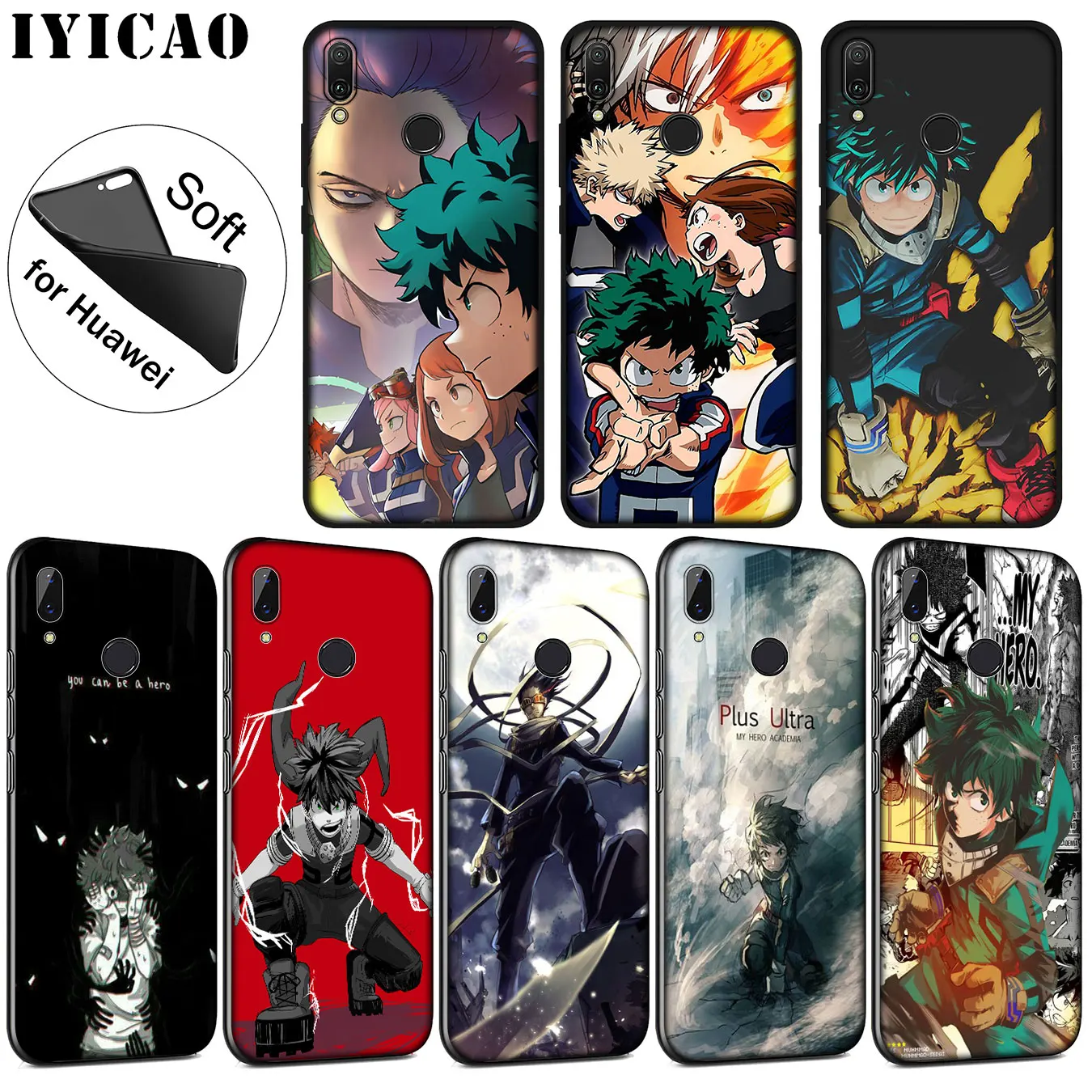 Мягкий силиконовый чехол IYICAO Boku no My Hero academic для Huawei P30 P20 Pro P10 P9 P8 Lite Mini 2017 2016 P smart Z 2019