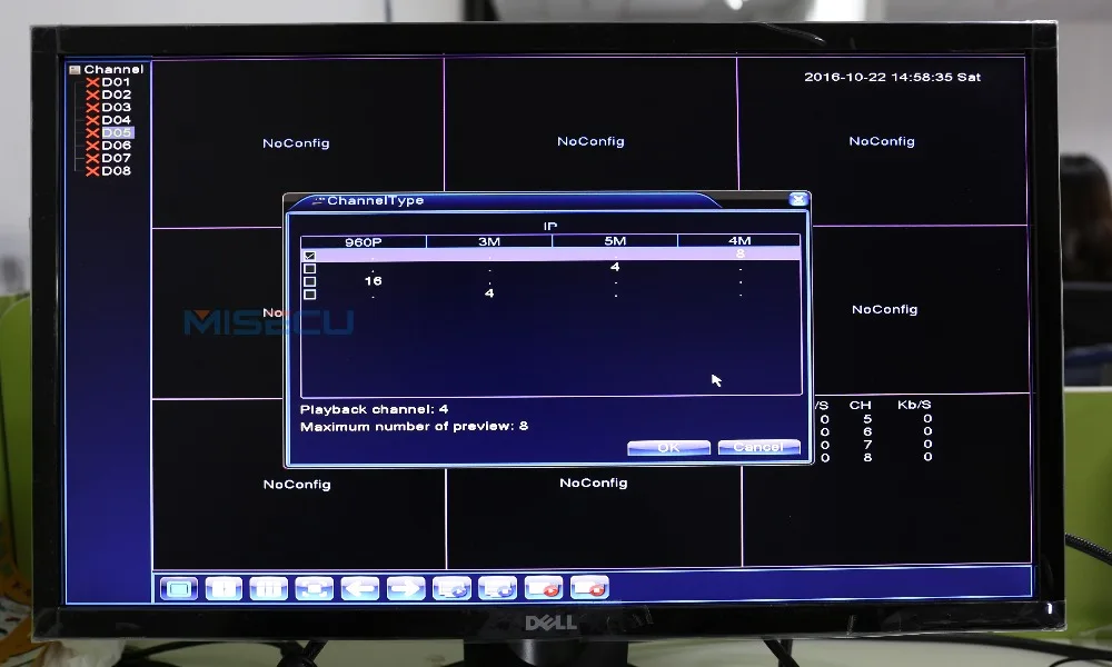 Misecu 4 К 48 В POE H.265/H.264 NVR 4*5 м/8*4 м/4*3 м/16*960 P P2P RS485 IEE802.3af CCTV ONVIF 5 м воспроизведения Hi3798M