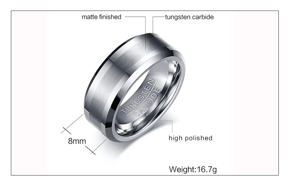Meaeguet 8 мм классические кольца из карбида вольфрама для мужчин обручальные кольца из вольфрама никогда не ржавеют