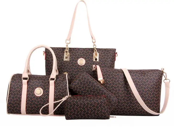 Женская композитная сумка, роскошный кожаный кошелек и сумочки, известный бренд, дизайнерская сумка с верхней ручкой, женская сумка на плечо, 4 шт., Женский комплект - Цвет: BLACK