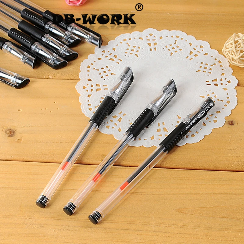 

2018Black Blue Red pen Business Gel Pen 12pcs one set 0.5 mm Roller pen European standard Gel Ink Pen Stationery Gift SY-P580003
